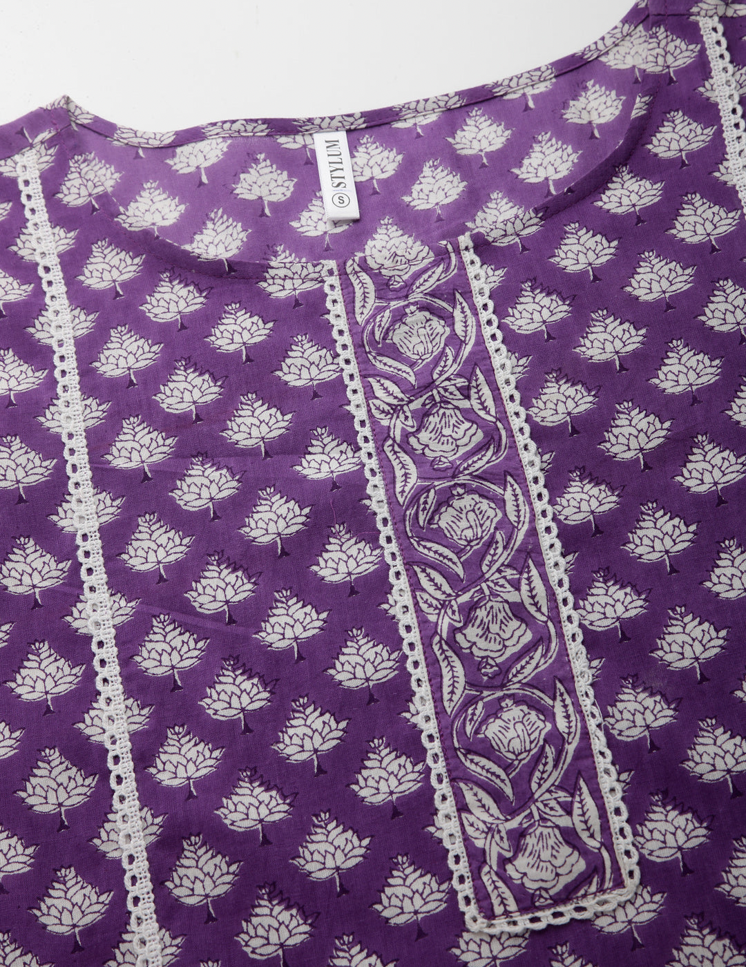 Purple Motif Straight Kurta online 