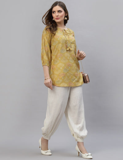 Yellow Short Kurti