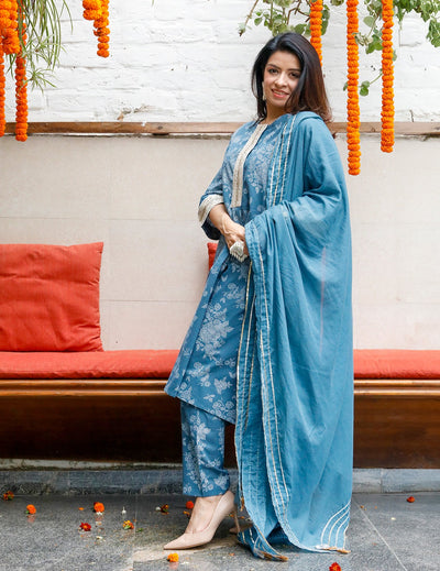 Khadi Kurta With Dupatta