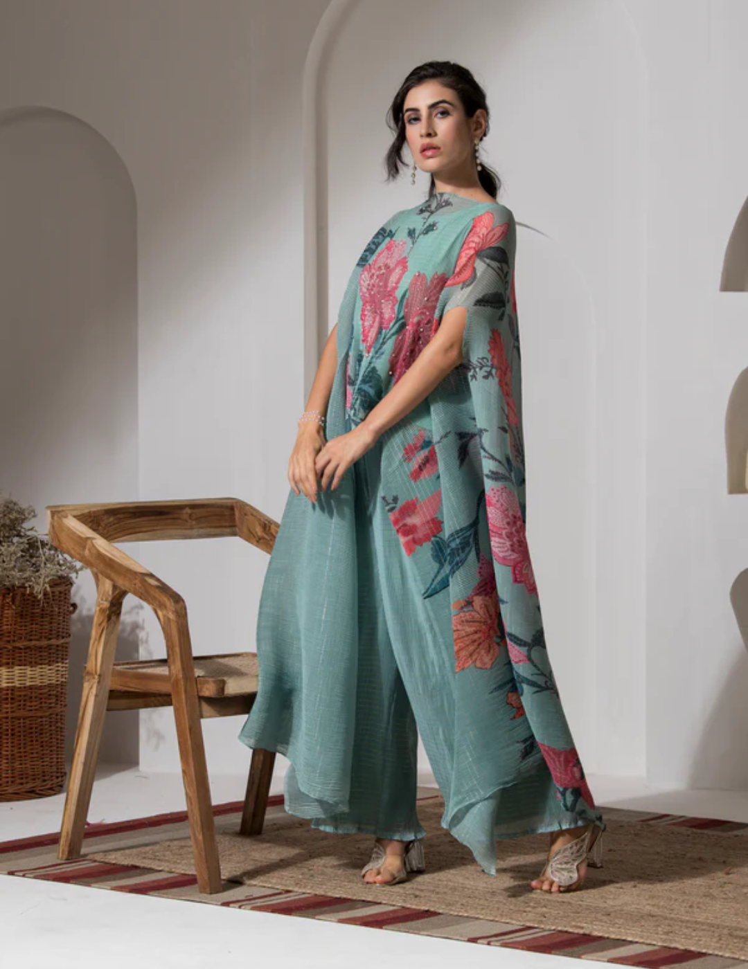 Green Flower Kaftan only