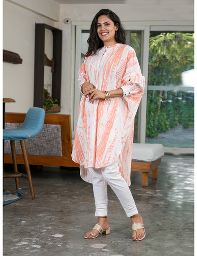 Orange Shibori Tunic