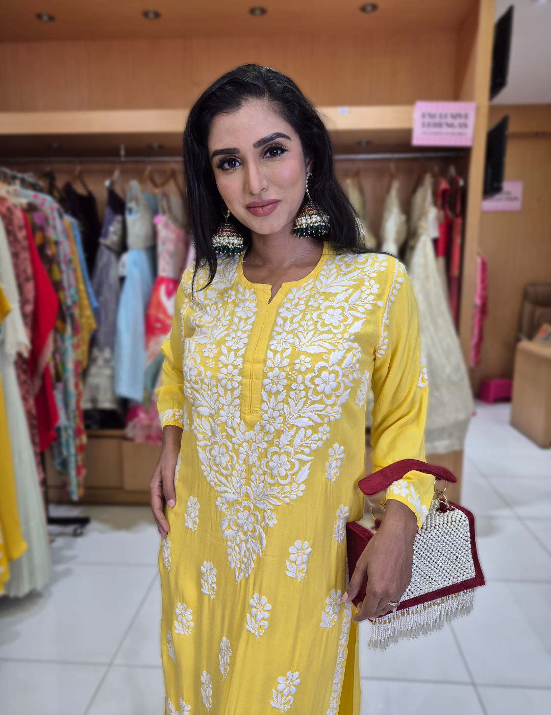 Yellow Chikankari Set