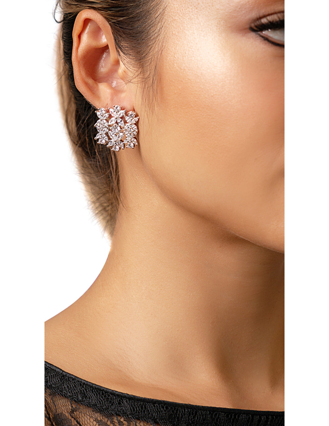 Floral Motif Drop Earrings