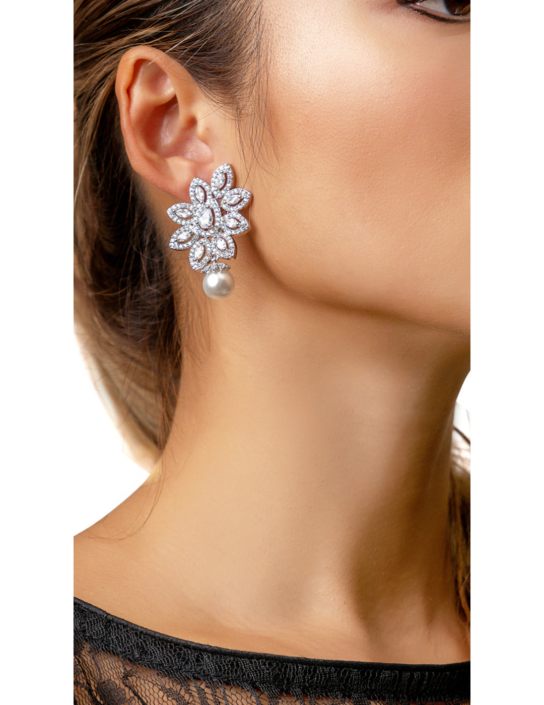 Paisley Faux Diamond Earrings