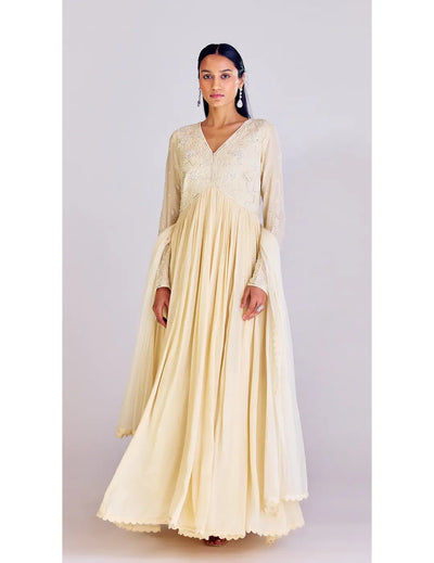 Ivory Embroidered Anarkali
