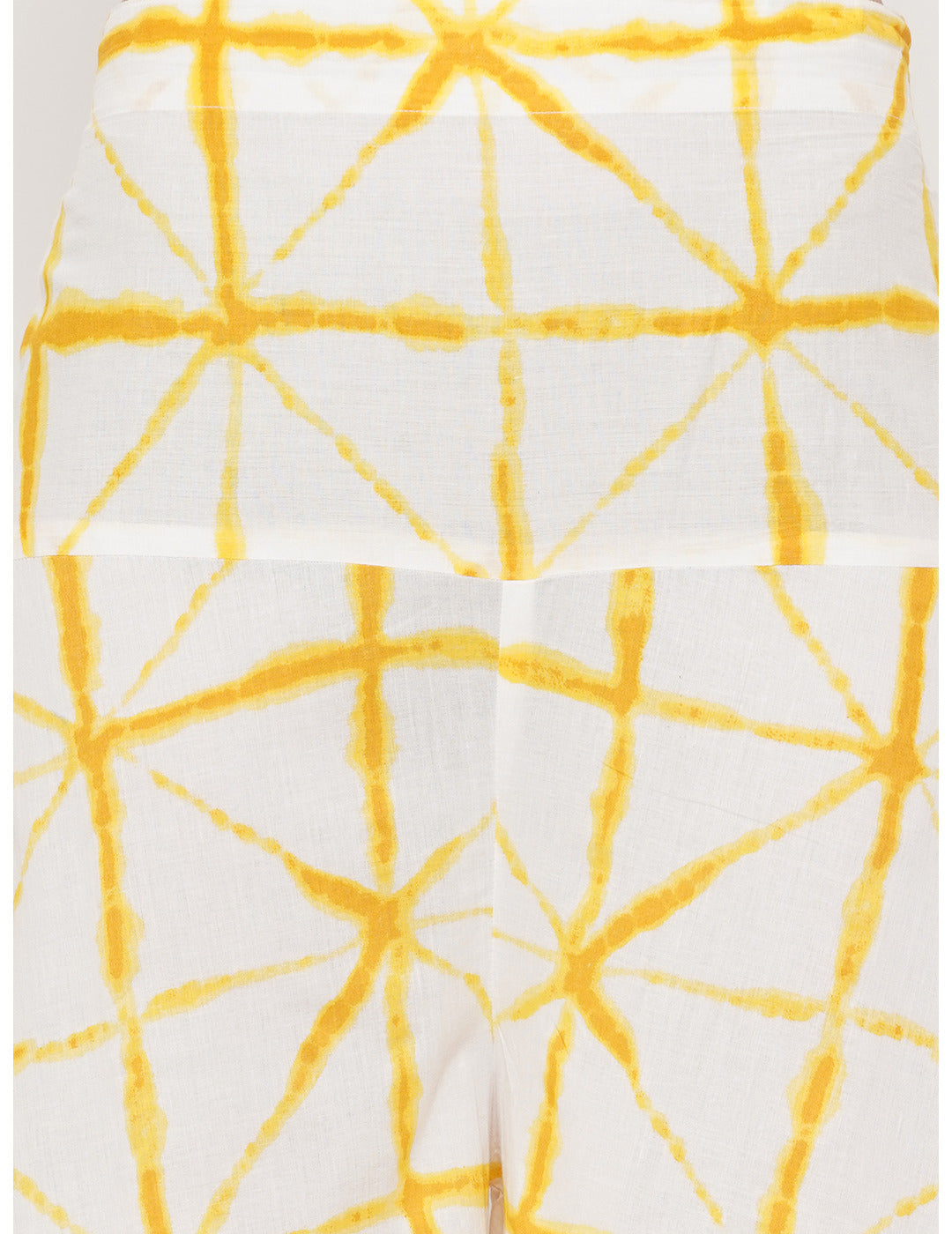 Yellow Shibori Print Straight Pants