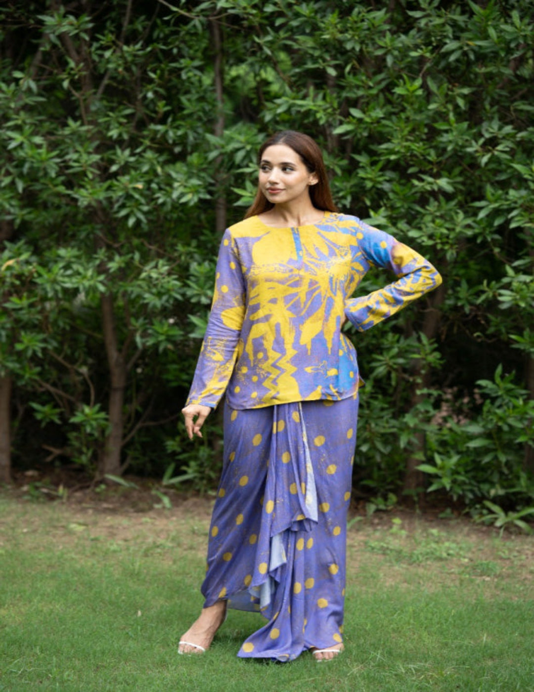 Naji Purple Dhoti Kurta