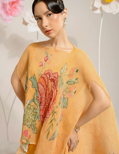 Chrome Yellow HP Kaftan With Dhoti
