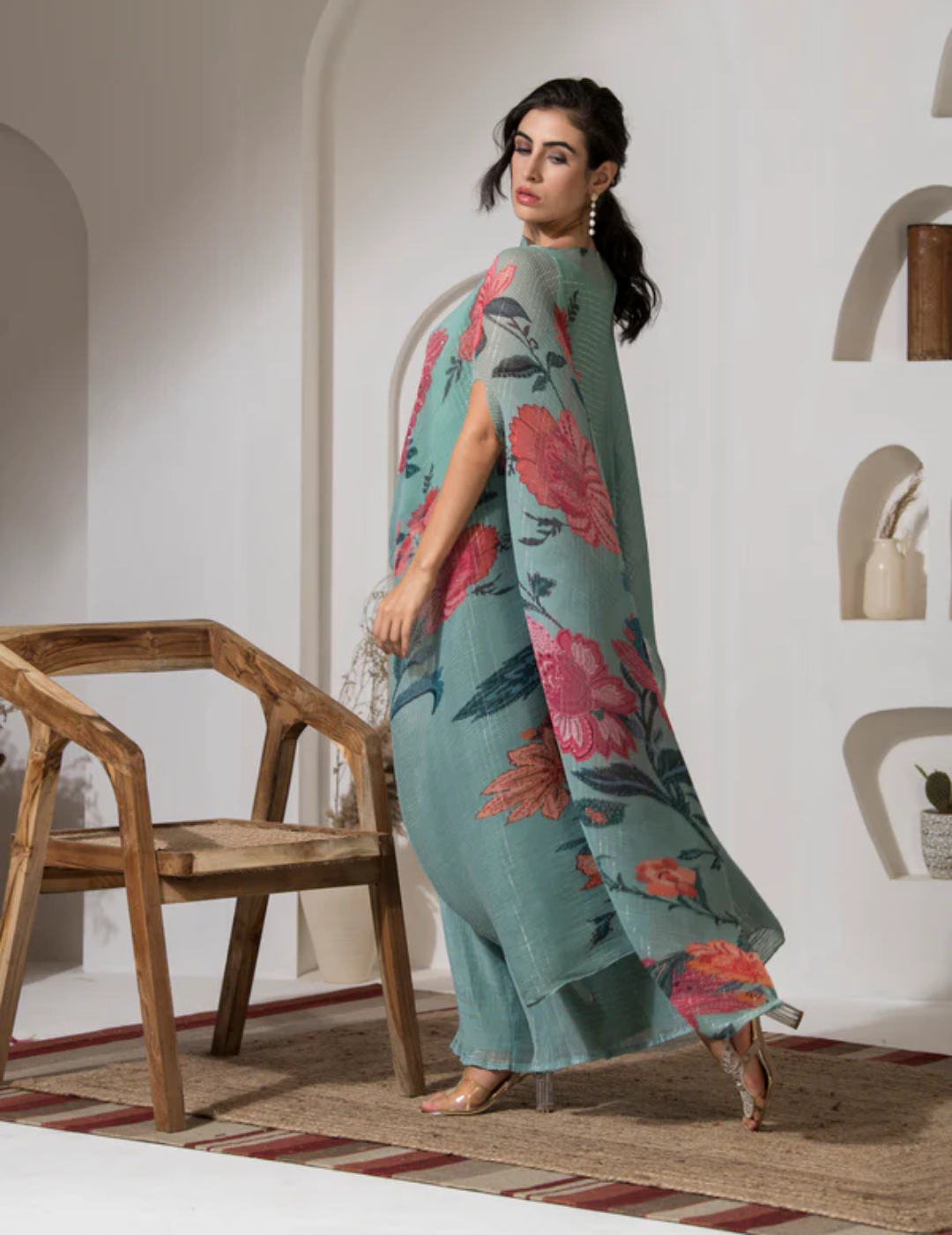 Green Flower Kaftan only