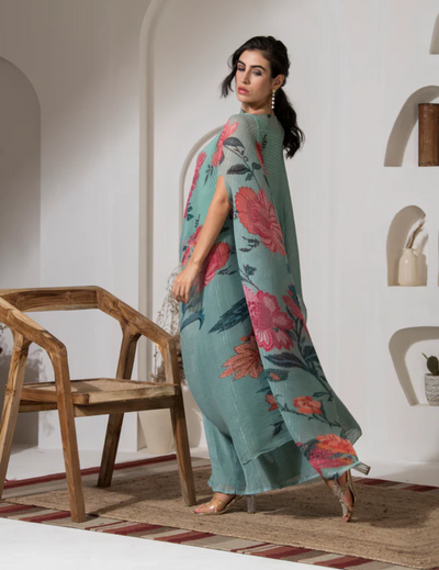 Green Flower Kaftan only