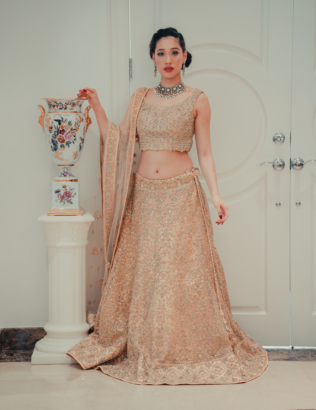 独家金色 Lehenga