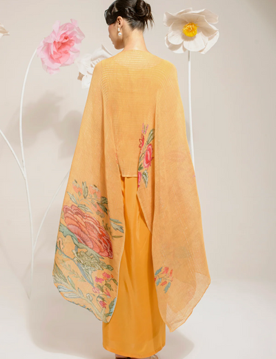 Chrome Yellow HP Kaftan With Dhoti