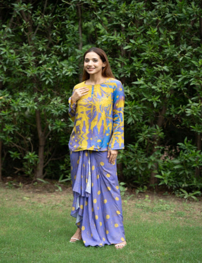 Naji Purple Dhoti Kurta