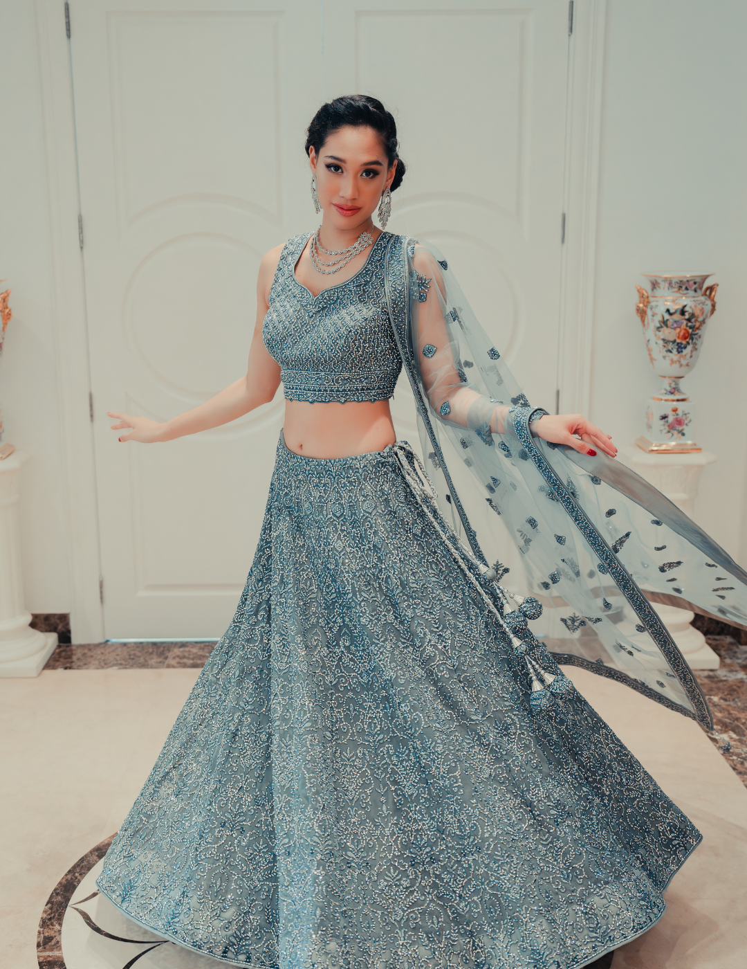 Exclusive Silver / Grey Lehenga