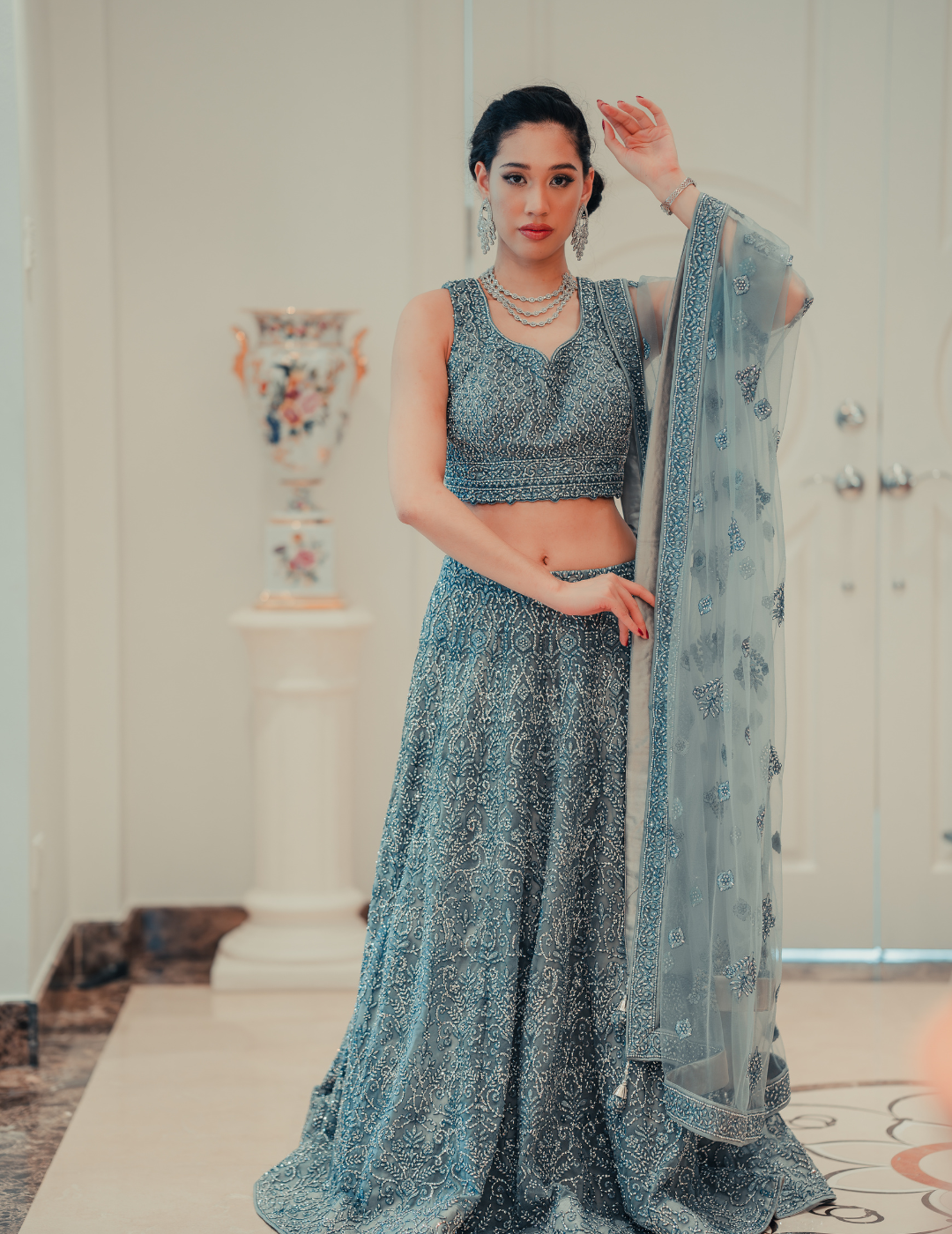 Exclusive Silver / Grey Lehenga