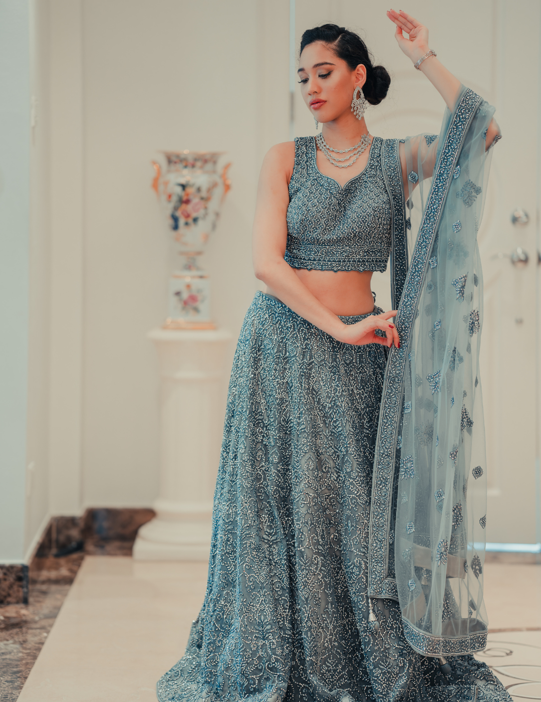 Exclusive Silver / Grey Lehenga