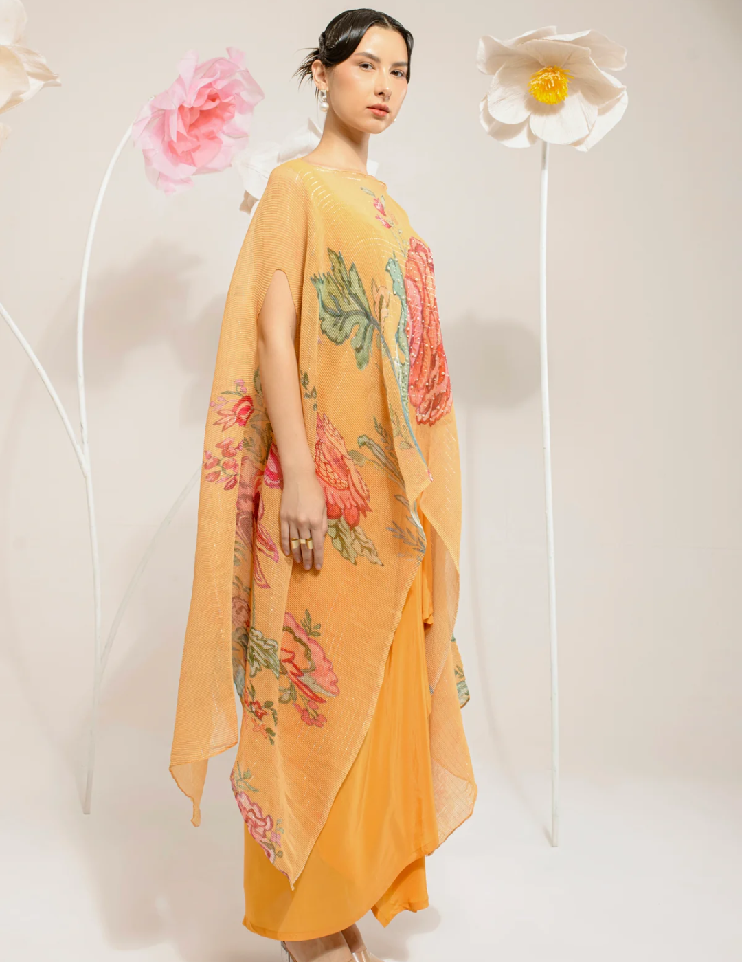 Chrome Yellow HP Kaftan With Dhoti