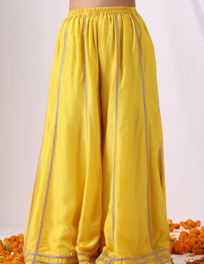 Noor Yellow Embroidered Sharara Set