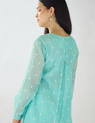 Firozi Embroidered Cotton Tunic