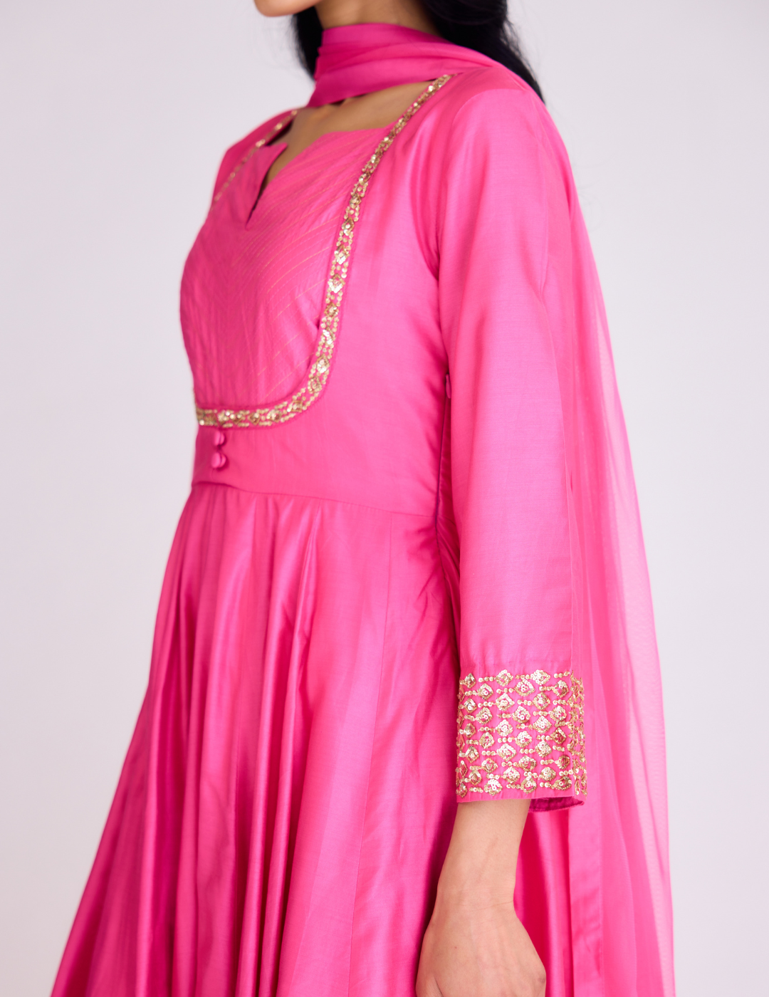 Pink Embroidered Anarkali