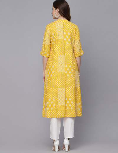 Mustard A-Line Kurta