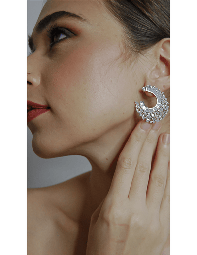 Paved Petal Diamond Earrings