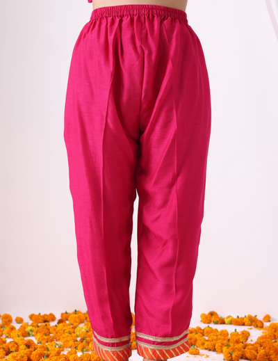 Magenta Long Kurta with Palazo