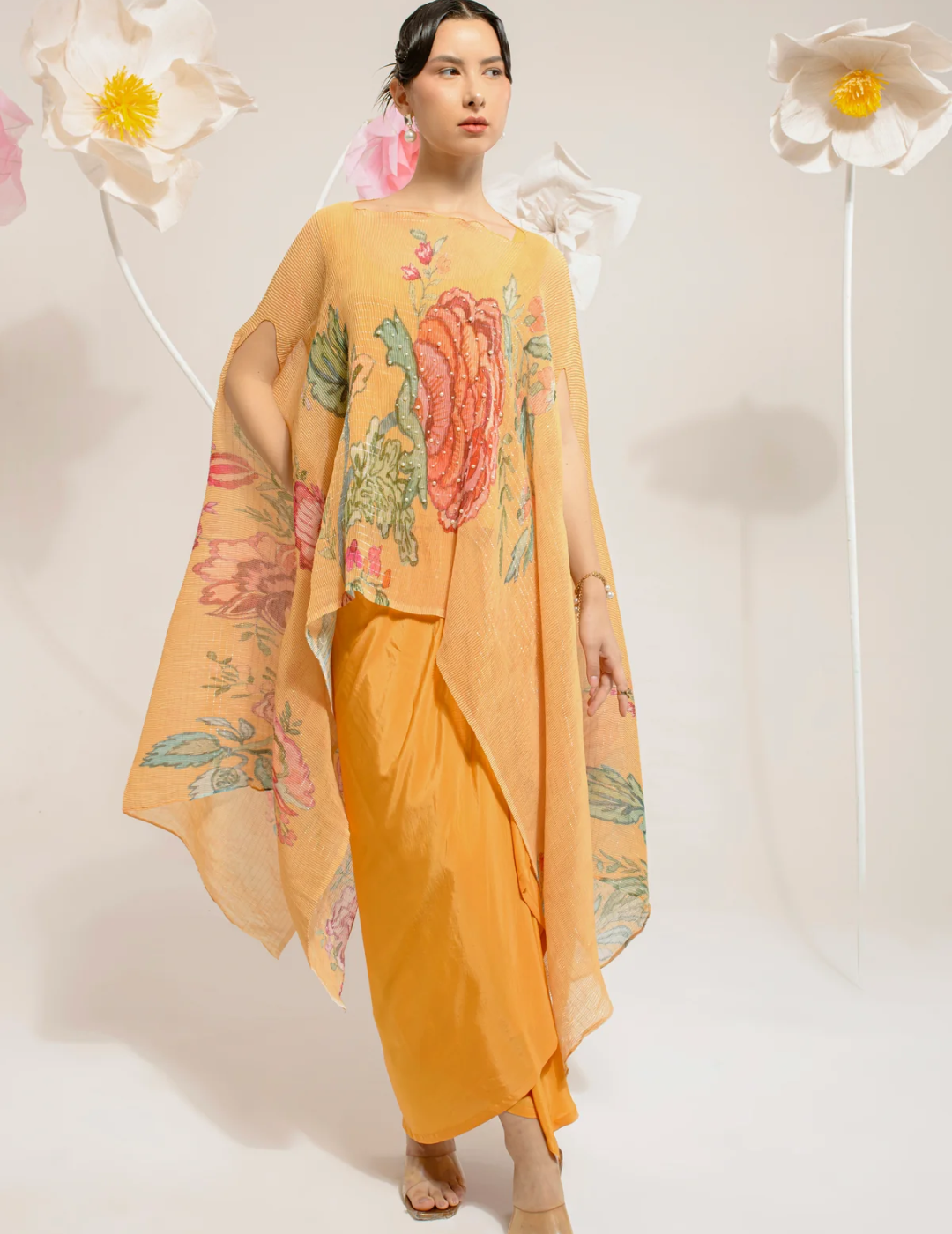 Chrome Yellow HP Kaftan With Dhoti