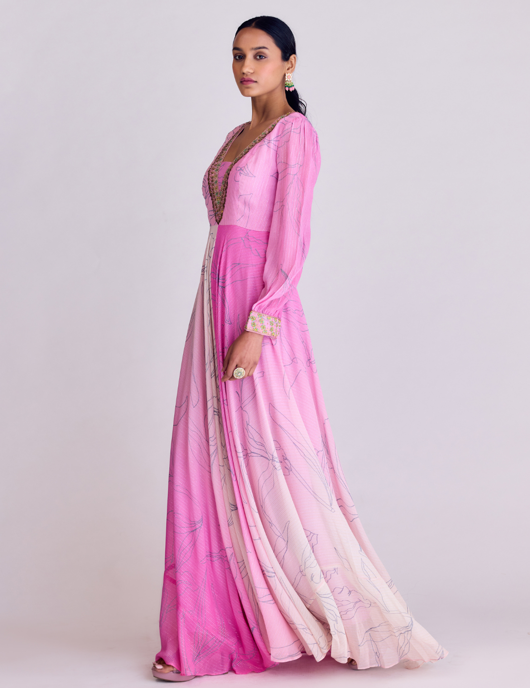 Sequins Embroidered Anarkali