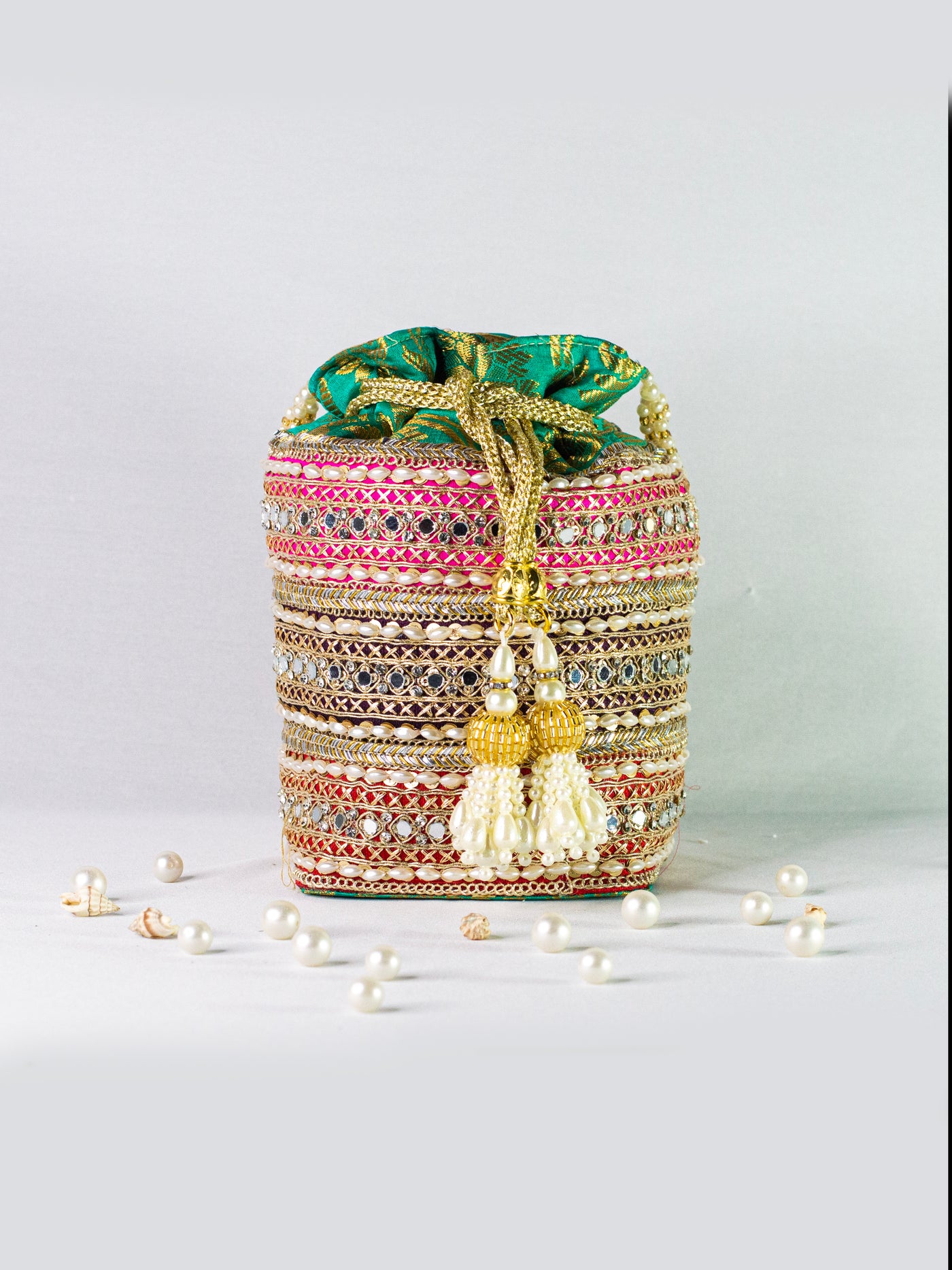 Green & Multicolor Potli