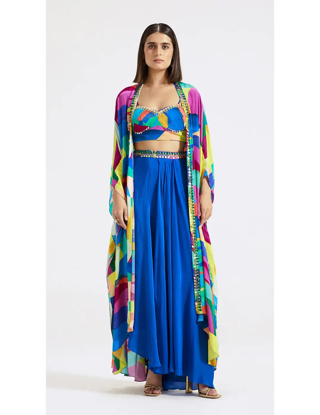 Multicolored Skirt Set.