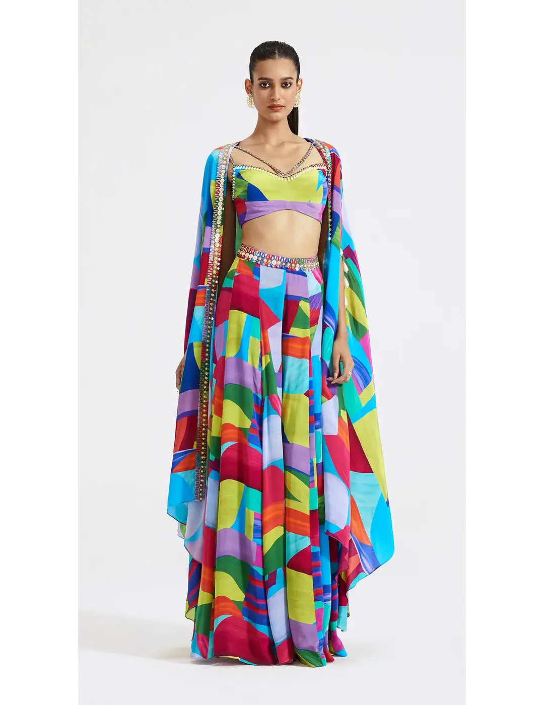 Multicolored Skirt Set