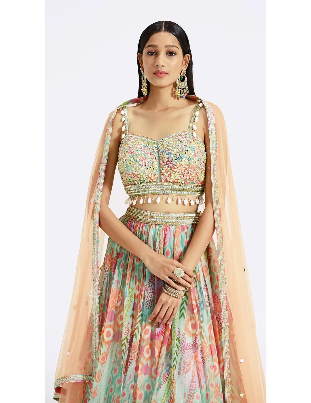 Multicoloured Lehenga Set