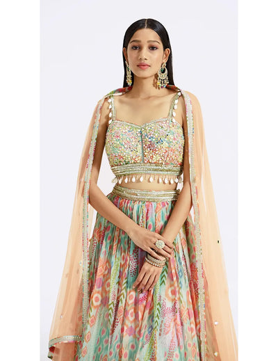 Multicoloured Lehenga Set