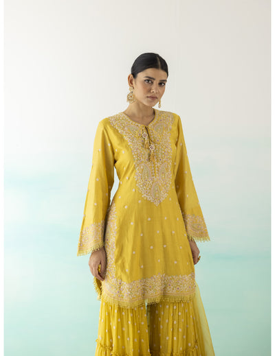 Yellow Embroidered Suit Set