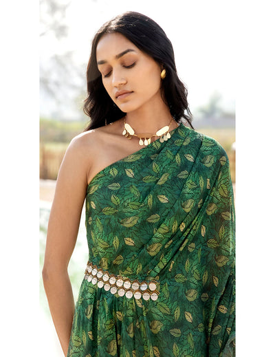 Green off-shoulder kaftan singapore