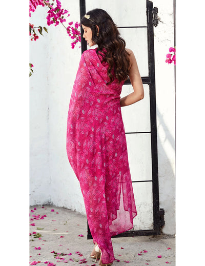 Pink Off-Shoulder Kaftan