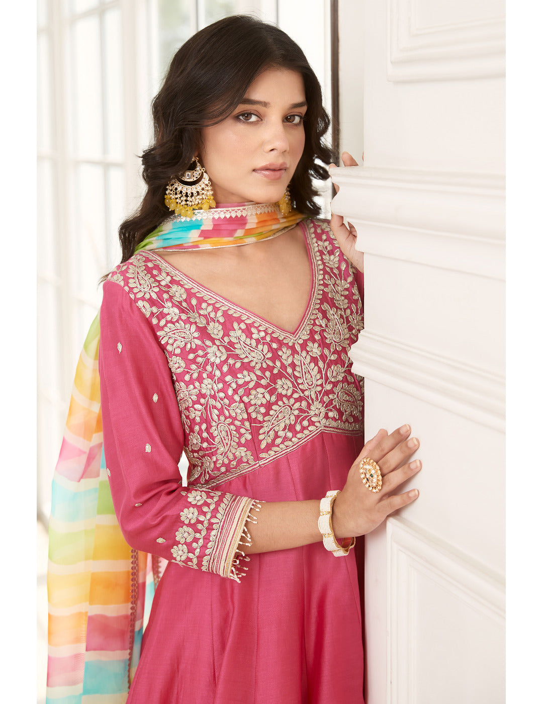 Pink Chanderi Sharara Set