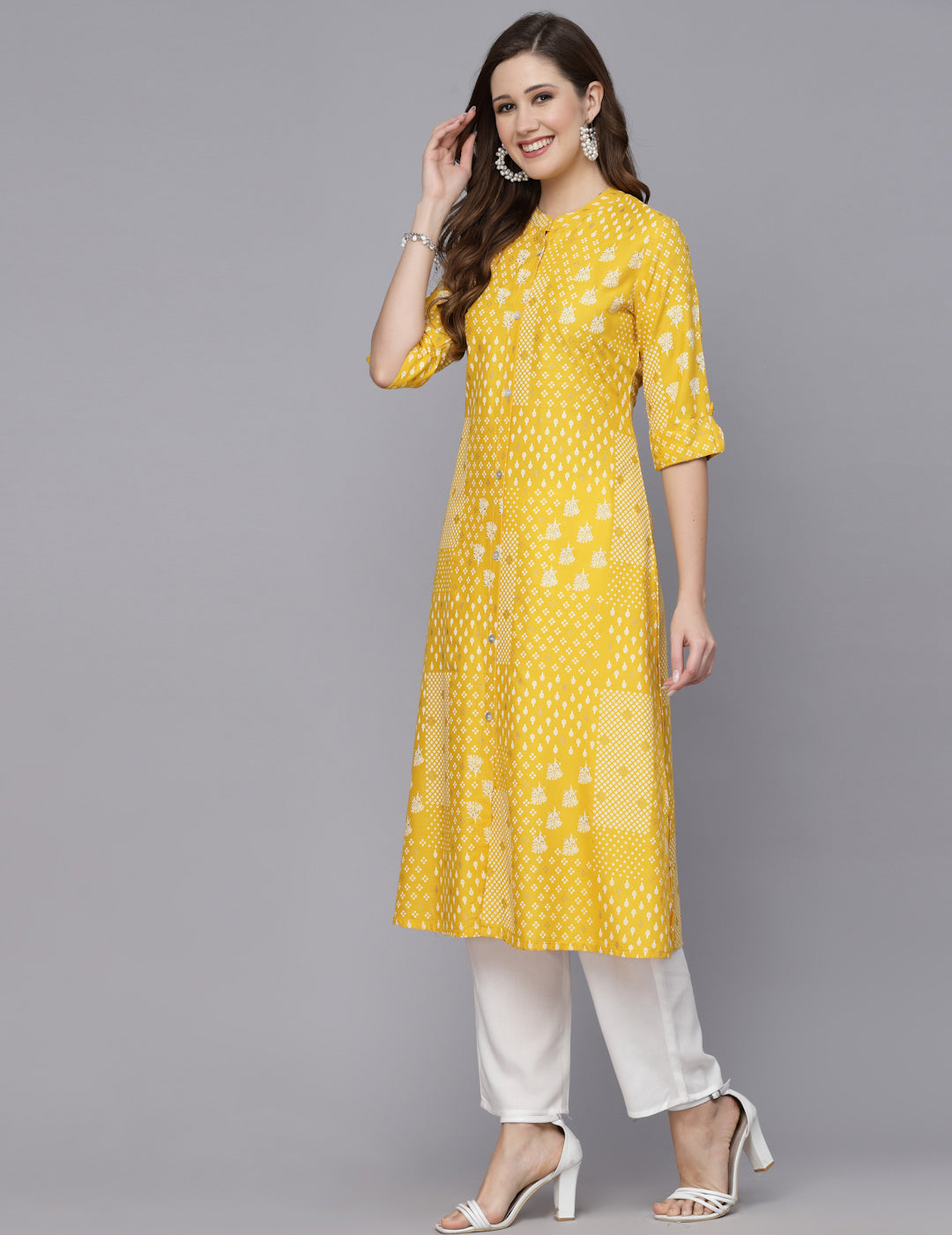 Mustard A-Line Kurta