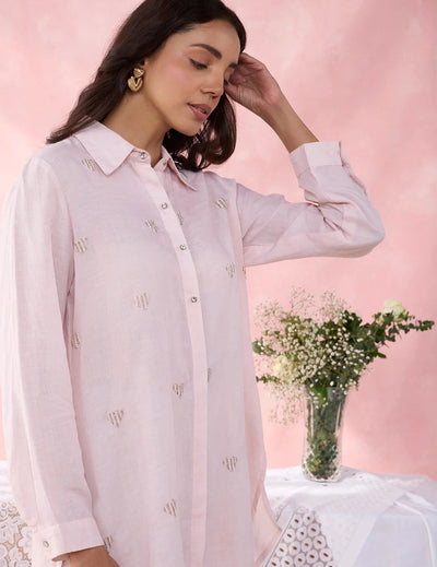 Peach Heart Crystalline Shirt