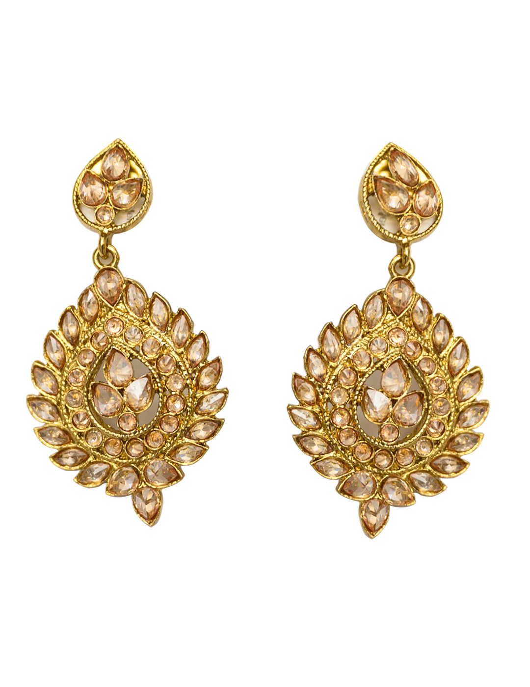 Gold Plated Kundan Danglers