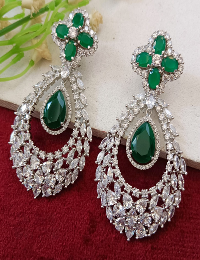 Green Emerald Teardrop Earrings