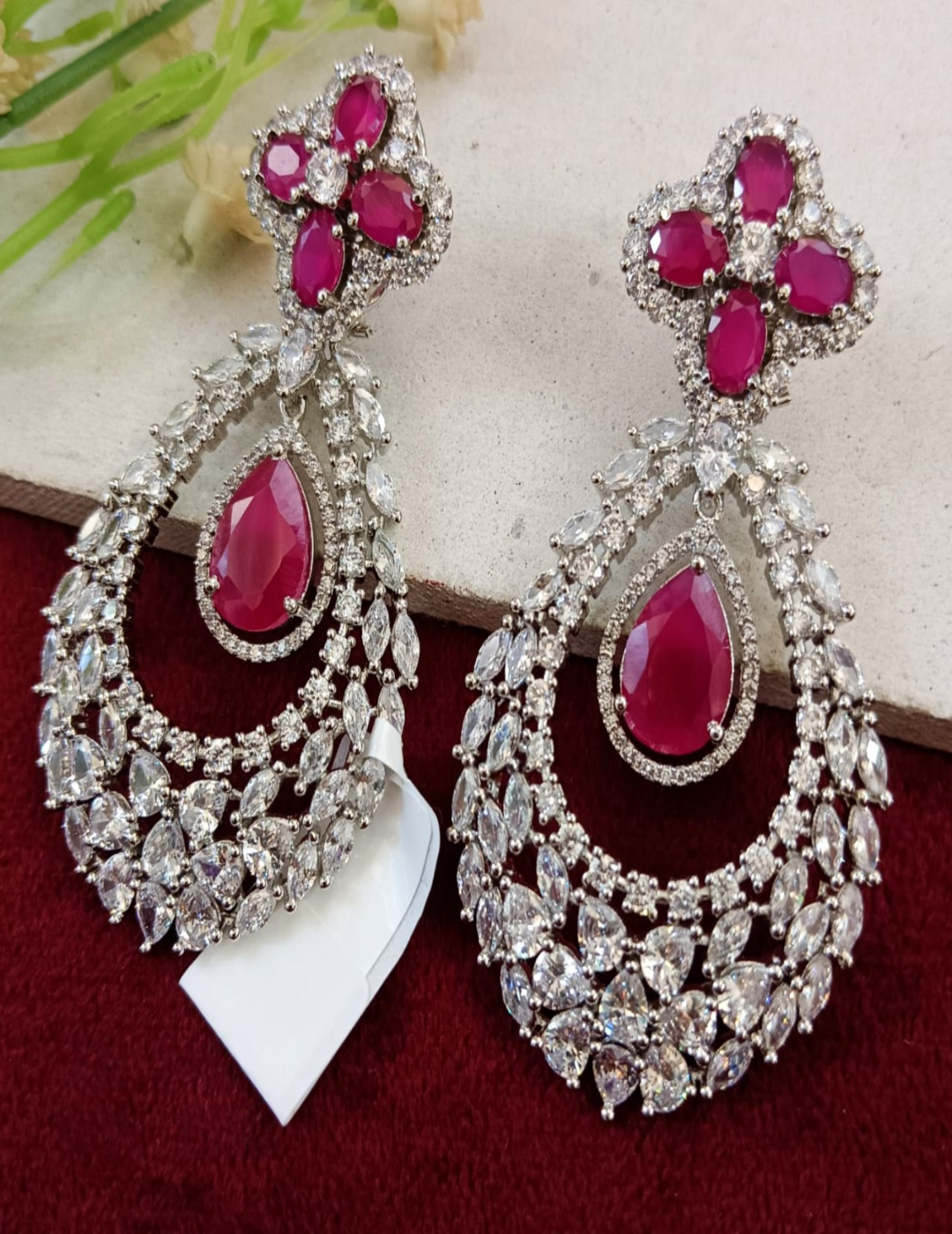 Pink Teardrop Earrings