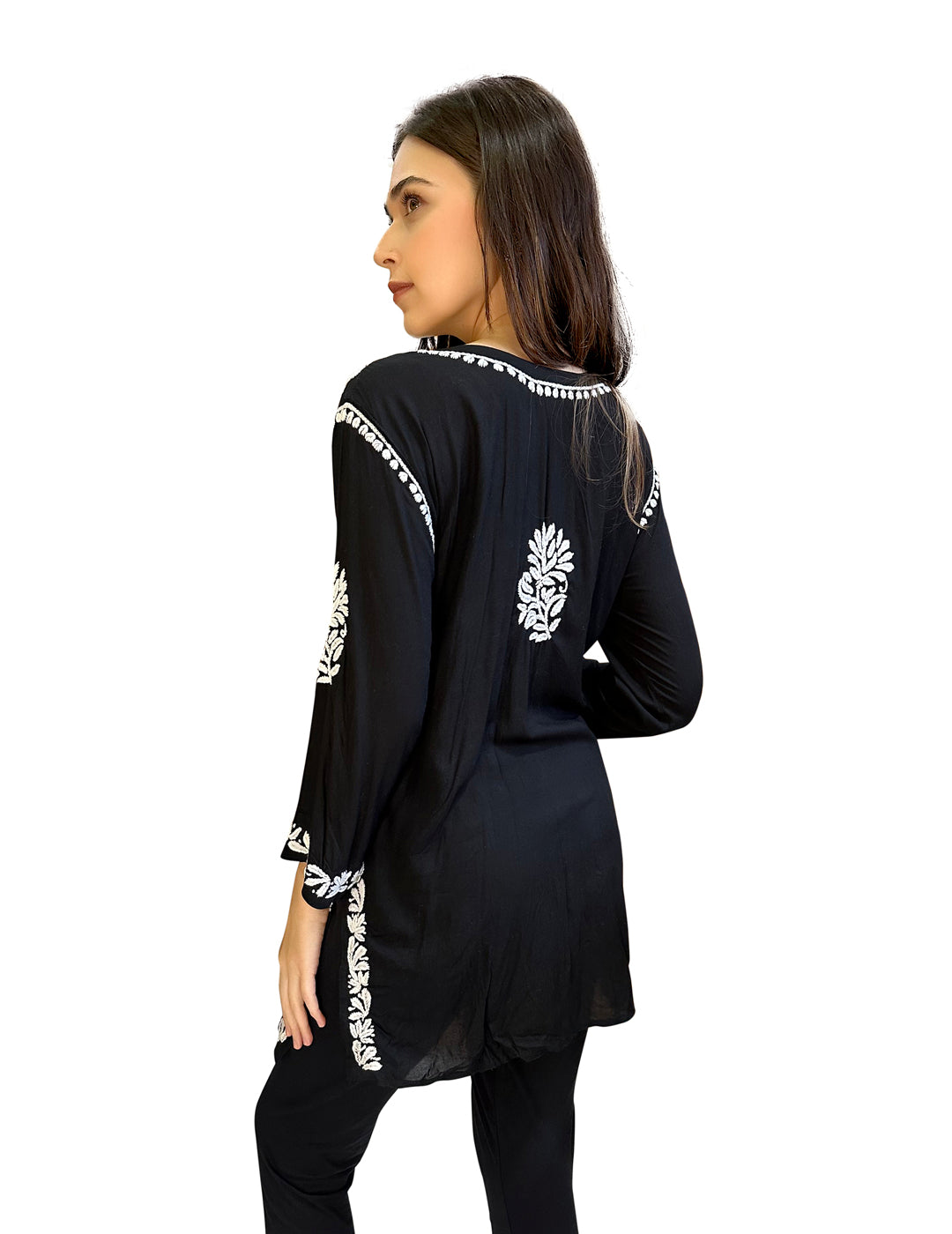 Black Chikankari Short Kurti