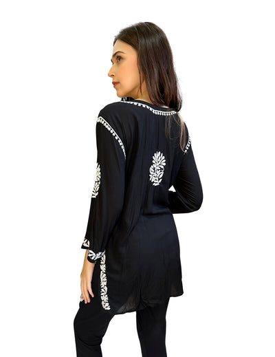 Black Chikankari Short Kurti