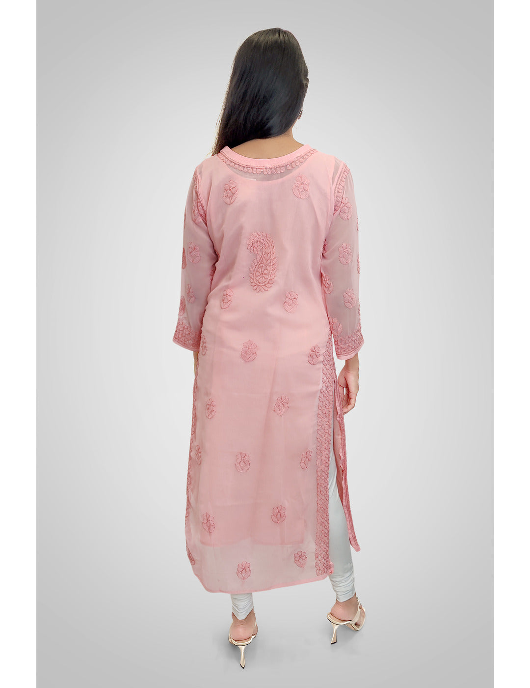 Peach Georgette Kurti