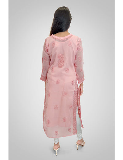 Peach Georgette Kurti