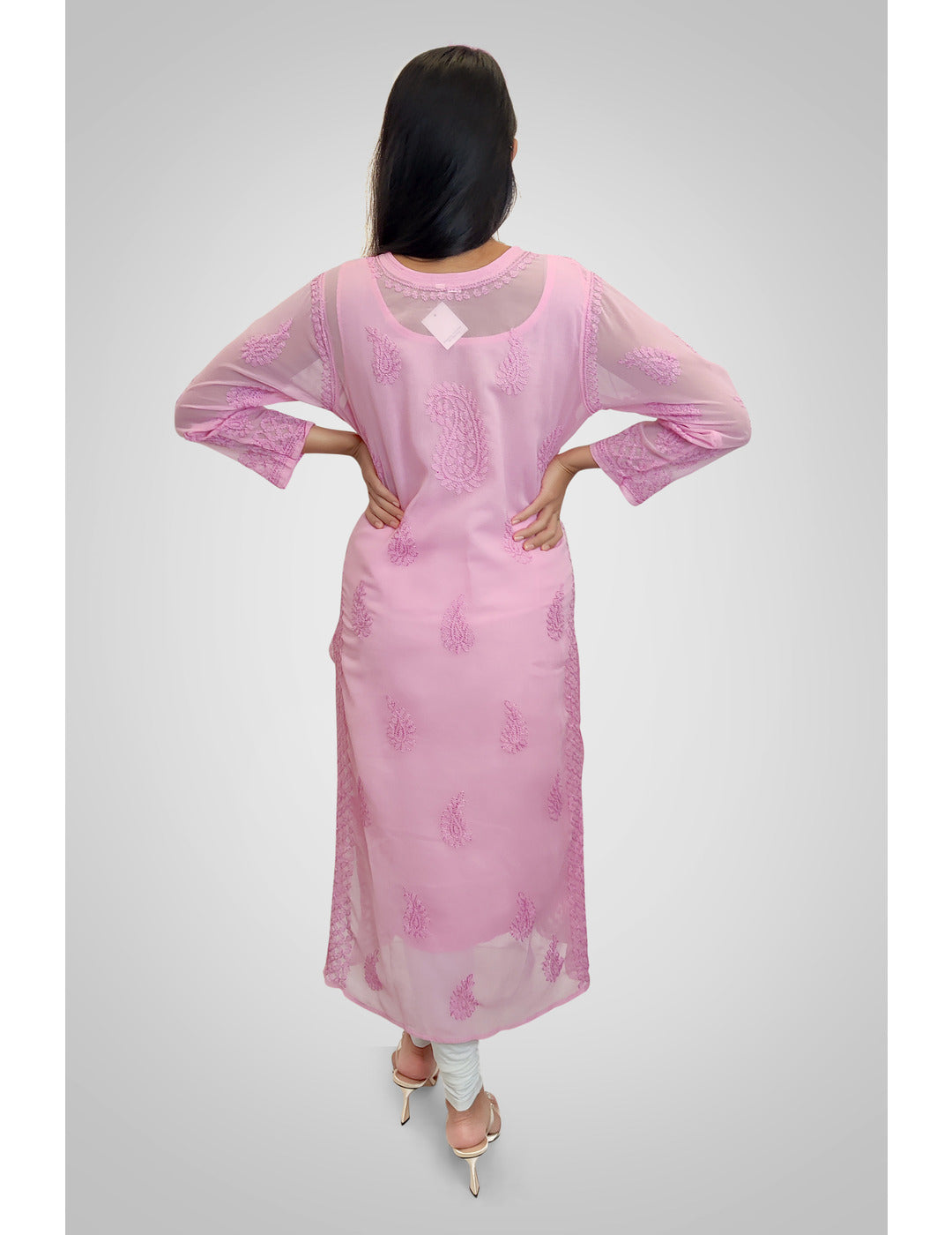 Pink Georgette Kurti online singapore