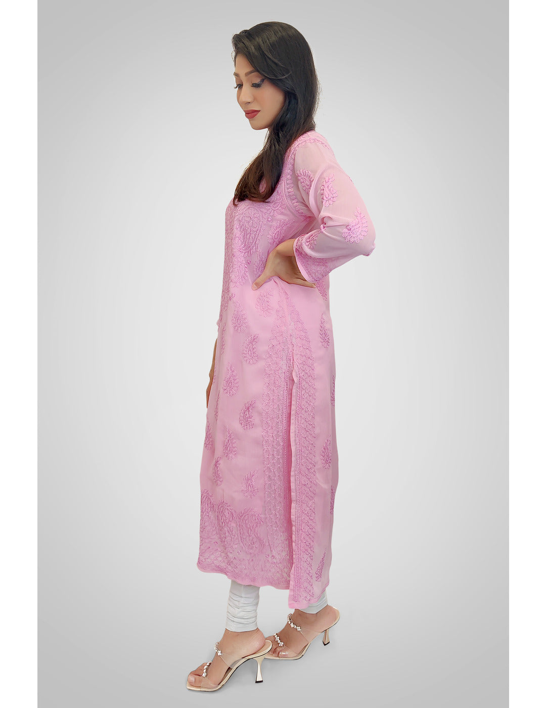 Pink Georgette Kurti online singapore