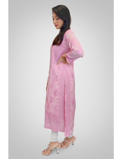 Pink Georgette Kurti online singapore